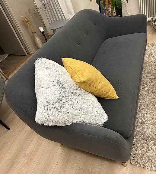 Soffa 2,5-sits mörkgrått tyg