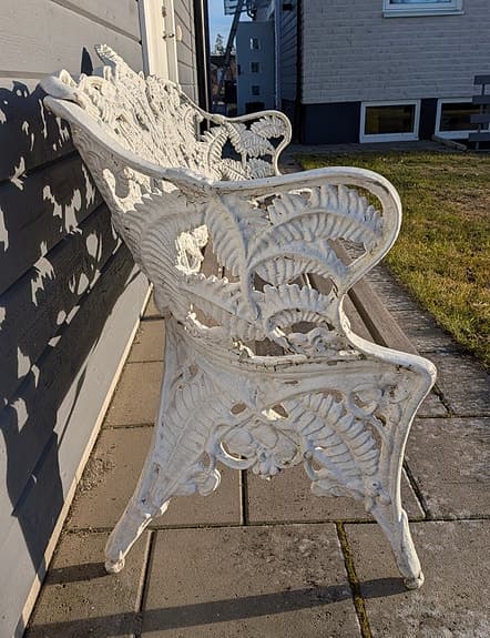 Trädgårdsbänk,  vit med träsits