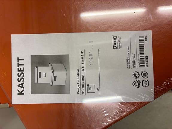 IKEA KASSETT förvaringslådor orange 4 stycken