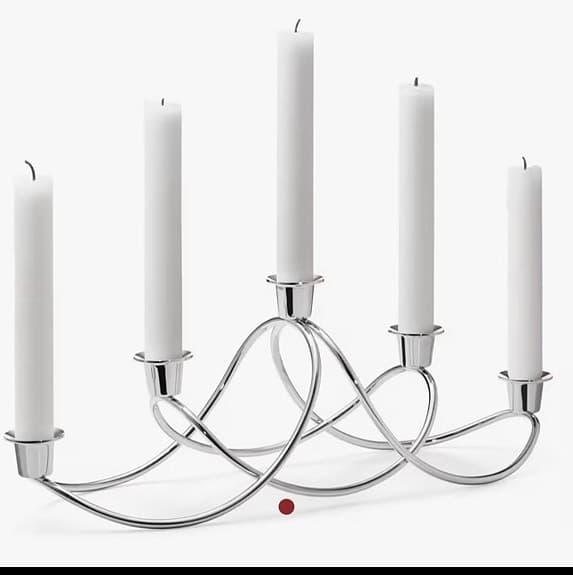 Georg Jensen ljusstake för kronljus silverfärgad