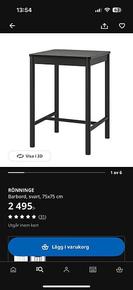 Barbord + barstolar - komplett set, paketpris! (RÖNNINGE + GRINDSTED)