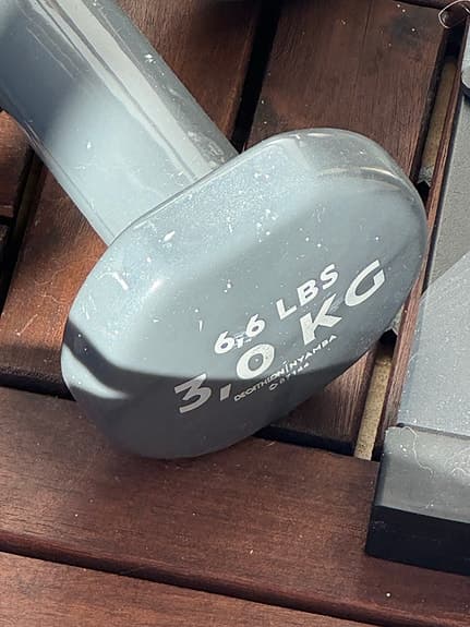 Gymstick träningsutrustning kettlebell 8 kg och hantel 3 kg