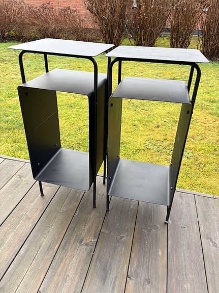 sängbord 2st svarta höga sängbord bord förvaring hylla