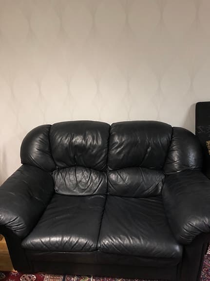 Läder soffgrupp 3+2+1