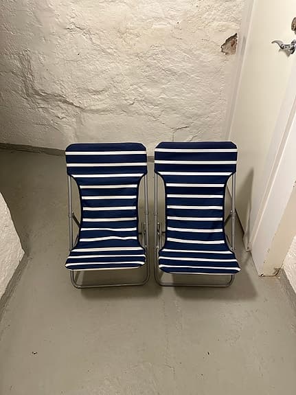 Hopfällbara solstolar randigt tyg metallram