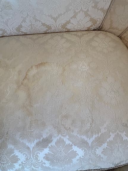 Soffgrupp 3-sits soffa och fåtöljer beige mönstrat tyg