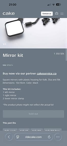 Cake ösa vänster spegel