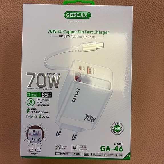 Supersnabb Laddare med Type C 70W.