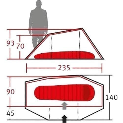 Nytt Wechsel Aurora 1 Tält enmanstält camping kvalitet enmans person ny låg vikt