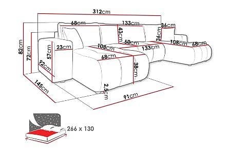 Big U-shaped Bed Sofa (Superb condition)