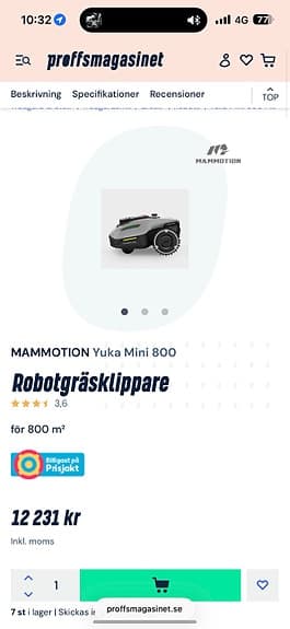 Mammotion Yuka Mini 800 Robotgräsklippare