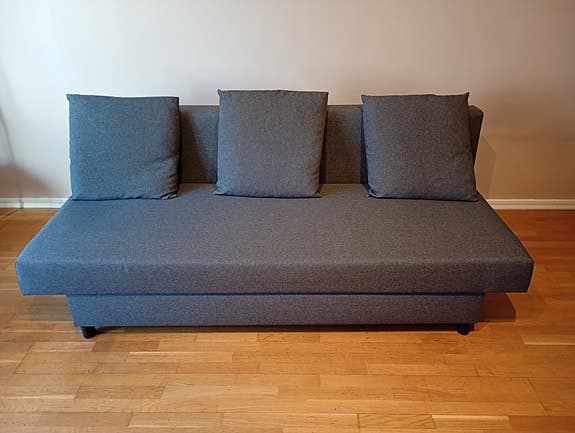 IKEA bäddsoffa grå tyg