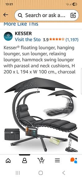 Garden swing lounger