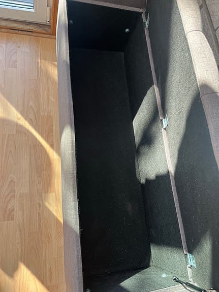 Bergmans möbler bänk/ sängplats  grå brunt tyg