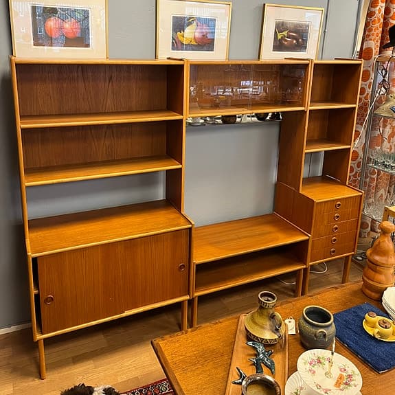 Retro 3-delad Bokhylla i Teak