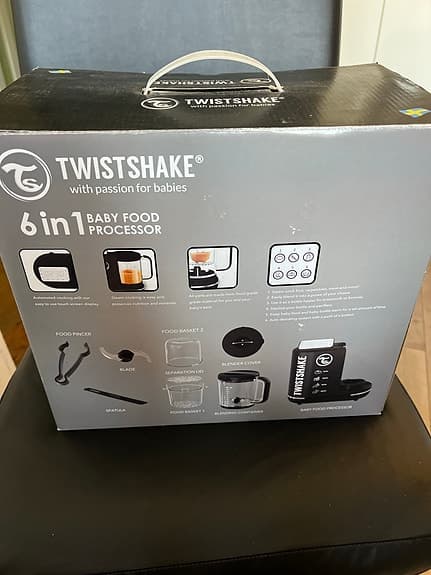 Twistshake 6-in-1 baby matberedare svart.