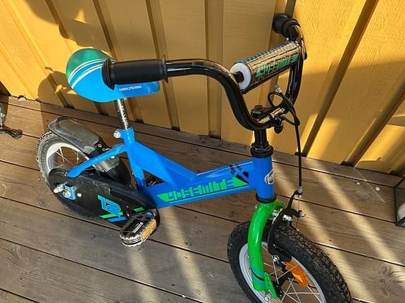 Barncykel 12" blå/grön