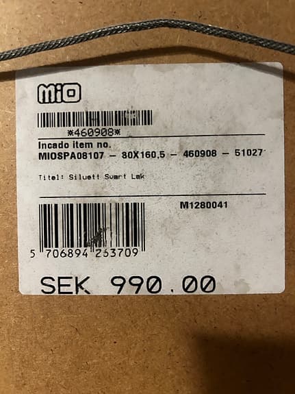 Mio Siluett Smal spegel 30x160,5 cm svart