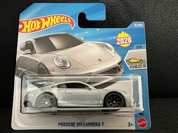 Hot Wheels Porsche 911 Carrera T leksaksbil grå