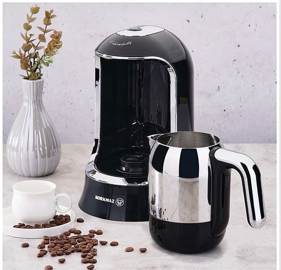 Korkmaz Kahvekolik automatisk kaffemaskin rostfritt stål/silver
