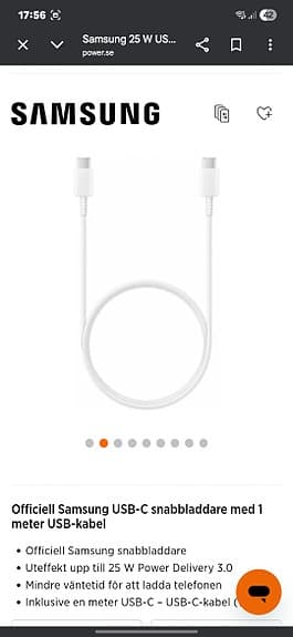 Original Samsung 25 Watts PD Supersnabbladdare