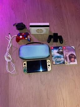 Nintendo Switch OLED – Zelda TotK Limited Edition + 2 spel – Fint skick!