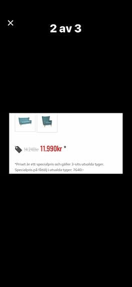 Liten elegant soffa