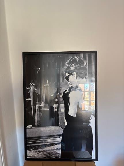 Audrey Hepburn  poster & Träram BGA 60x90