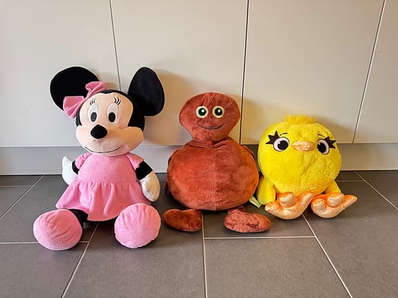 Minnie, Babba och Ducky (STORA gosedjur)