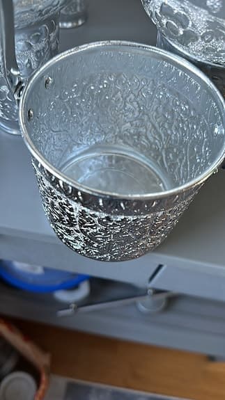 &Tradition dekorationsset metallskålar och hink silverfärgade