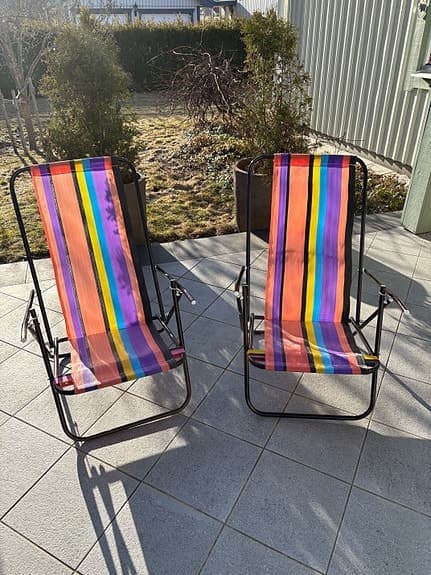 Solstolar hopfällbara randigt tyg flerfärgad