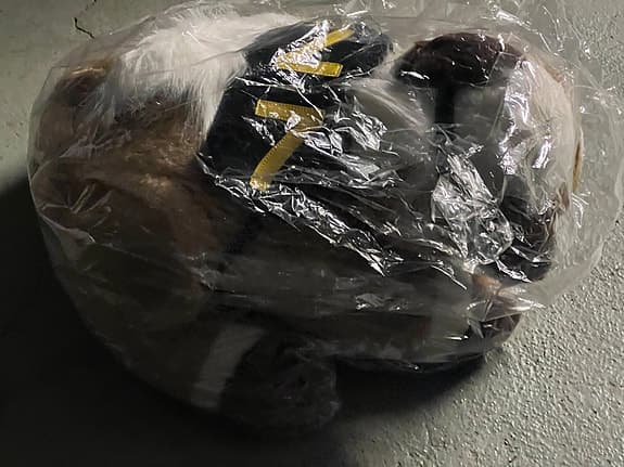Mjukdjur häst med sele brun och vit Ny i förpackning