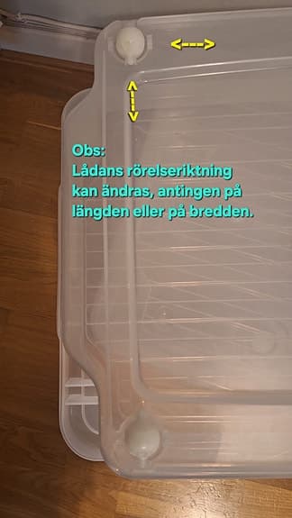Två förvaringslådor med hjul