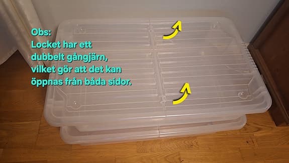 Två förvaringslådor med hjul