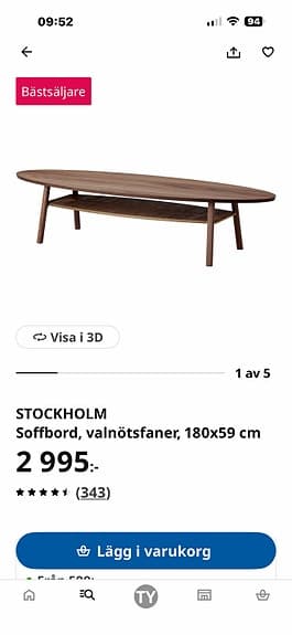 Holmsund 3 sits och stockholm soffbord