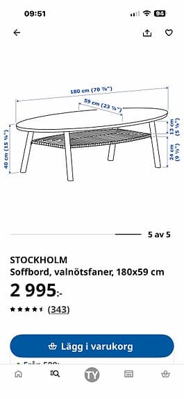 Holmsund 3 sits och stockholm soffbord