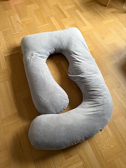 Gravidkudde kroppskudde U-formad grå