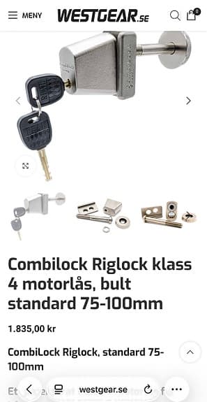Båtmotorlås matlock klass 4