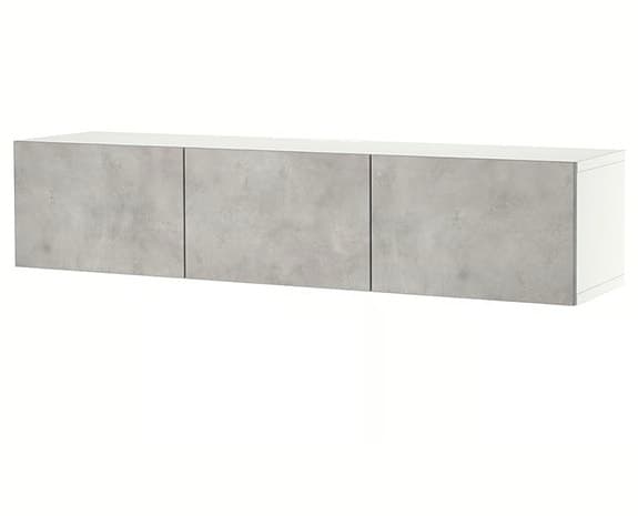 BESTÅTV bench with doors, white/Kallviken light grey, 180x42x38 cm