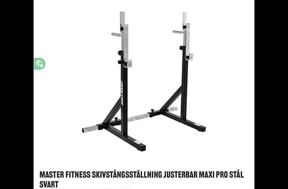 Master Fitness, bänk, ställning stång och vikter.