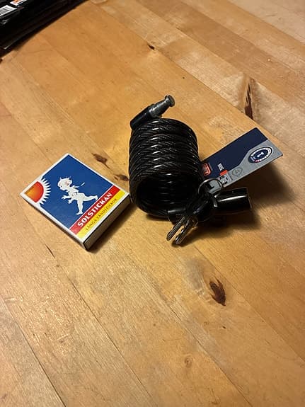 Abus 3506K cykellås spiralkabel svart