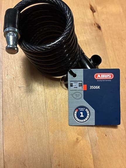 Abus 3506K cykellås spiralkabel svart