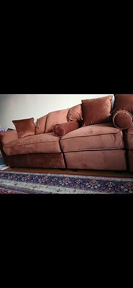 Soffa  sammet brun