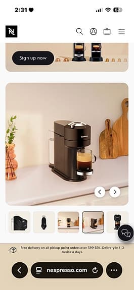 Nespresso Vertuo Pop kaffemaskin matt svart