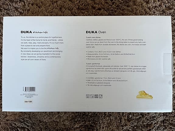 Duka Oven ugnsformar set vit