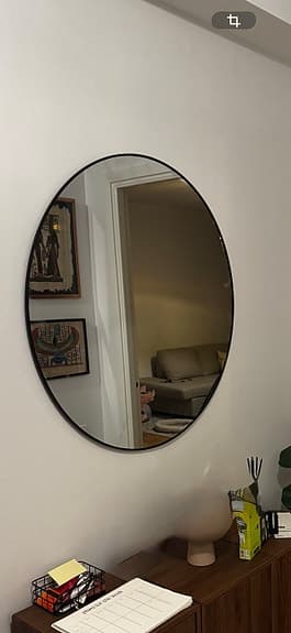 IKEA spegel oval svart