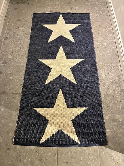 Pappelina matta stjärnmönster blå och beige