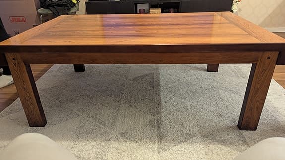 Stabilt vardagsrumsbord i ek – 140x85 cm (inkl. verktyg)
