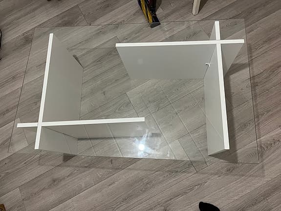Soffbord vit med glasskiva