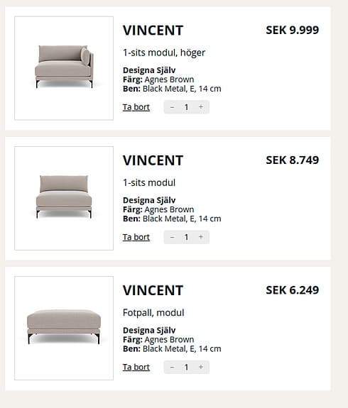 Soffgrupp Sofacompany  Vincent i gott skick